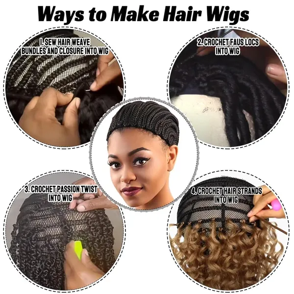 Black_1_Pc_Braided_Hair_Wig_Cap_?_Soft_&_Comfortable_Elastic_Design_With_Breathable_Holes_&_3_Clips_Attached_For_Secure_Comfortable_Fit_Perfect_For_Easy_Braids_And_Crochet_Hair_Wig_Making_For_Women