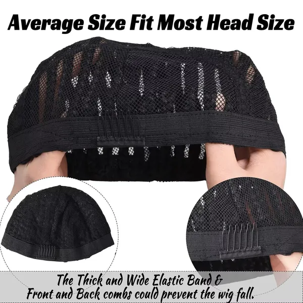 Black_1_Pc_Braided_Hair_Wig_Cap_?_Soft_&_Comfortable_Elastic_Design_With_Breathable_Holes_&_3_Clips_Attached_For_Secure_Comfortable_Fit_Perfect_For_Easy_Braids_And_Crochet_Hair_Wig_Making_For_Women