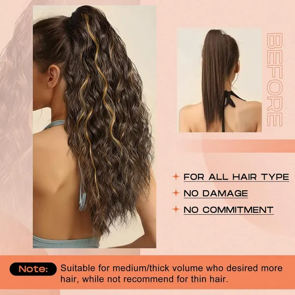 Browngoldenmix_20-Inch_Long_Synthetic_Hair_Ponytail_Extension_With_Velcro_Tape_And_Clip-In_Design_For_Effortless_Volume_Boost_Comfortable_Fit_And_Quick_Stylish_Hair_Transformations_(_&_Golden_Mix)_For_Women