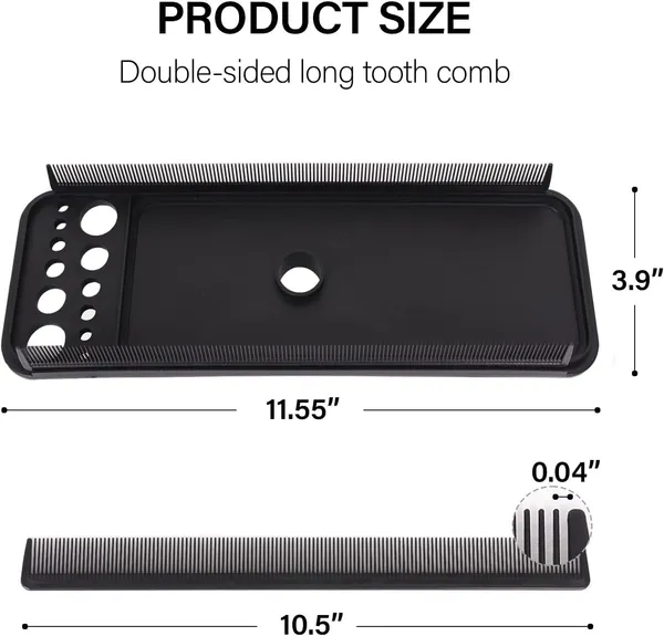 Black_Versatile_Display_Holder_And_Hair_Separator_For_Salon_Or_Personal_Use_Hair_Extension_Holder_Plate_With_Dual_Long_Combs_Durable_Strong_Plastic_Storage_Plate_For_Hair_Tools_For_Women