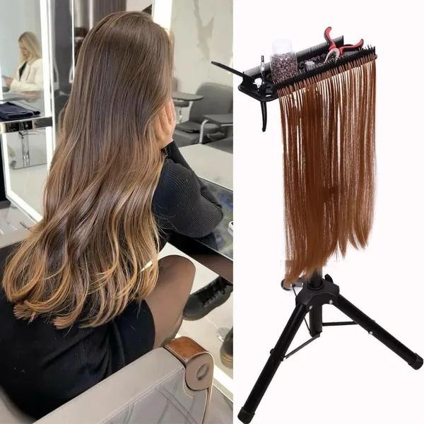 Black_Versatile_Display_Holder_And_Hair_Separator_For_Salon_Or_Personal_Use_Hair_Extension_Holder_Plate_With_Dual_Long_Combs_Durable_Strong_Plastic_Storage_Plate_For_Hair_Tools_For_Women