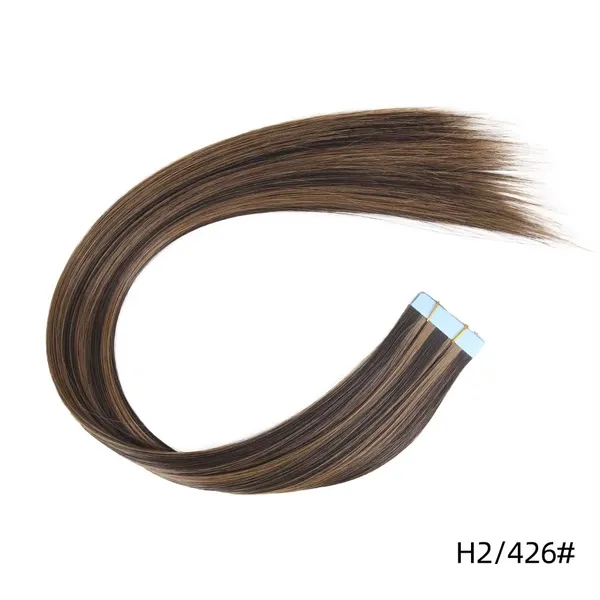 Brown-Blond_Mix_Synthetic_Hair_Tape-In_Extensions_&_-_Double_Sided_Tape_Natural_Straight_Soft_&_Silky_Long_Hair_Natural_Synthetic_Hairpiece_-_10_Pc_Set_Seamless_Tape-In_Extensions_For_Women