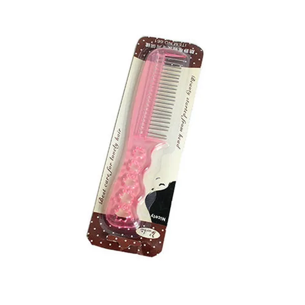 Pink_1_Pc_Tangle_Free/Maintenance_Steel_Pin_Comb_For_Hair_Wig/Extension_Hair_Patch_For_Women