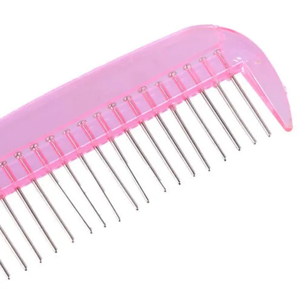 Pink_1_Pc_Tangle_Free/Maintenance_Steel_Pin_Comb_For_Hair_Wig/Extension_Hair_Patch_For_Women
