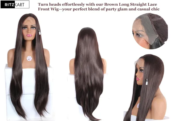 Brown_Lace_Front_Wigs_Natural_Synthetic_Medium_Straight_Soft_&_Shiny_Hair_Lace_Wig-_28_Inch_For_Women