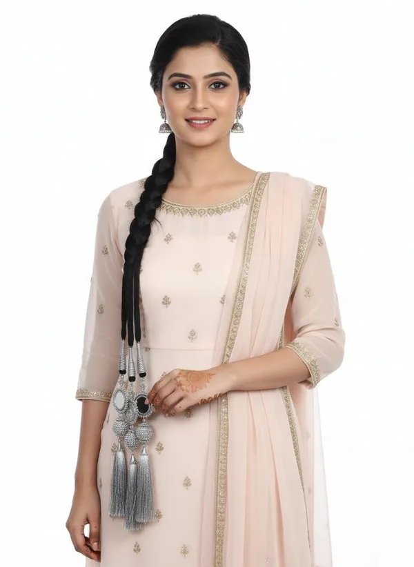 Silver_Plan_Hair_Parranda_30-Inch_Long_Traditional_Mirror_Zari_Braid/Choti_Elegant_Punjabi_Choti_For_Perfect_For_Cultural_Festive_&_Bridal_Hairstyles_For_Women