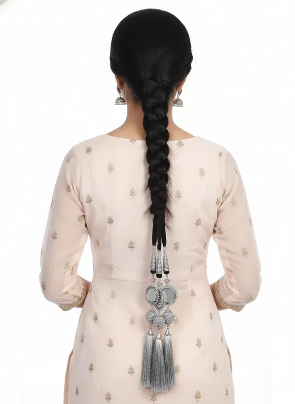 Silver_Plan_Hair_Parranda_30-Inch_Long_Traditional_Mirror_Zari_Braid/Choti_Elegant_Punjabi_Choti_For_Perfect_For_Cultural_Festive_&_Bridal_Hairstyles_For_Women