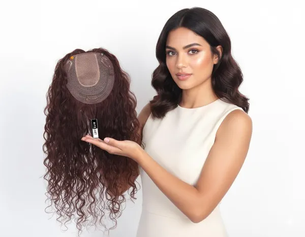 Brown_Hair_Topper_Human_Hair_Natural_Silk_Base_Remy_Hair_Clip-On_Topper_With_Soft_Curly_Texture_14X13_Cm_Base_For_Volume_&_Coverage_Lightweight_&_Comfortable_Wear_(18_Inch)_For_Women