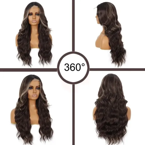 Brown_With_Golden_Lace_Front_Hair_Wig_With_Middle_Part_Design_28_Inch_Long_Wavy_Synthetic_Fiber_Mix_Hair_Wig_Natural-Looking_Soft_Texture_That_Feels_Like_Real_Hair_For_Women