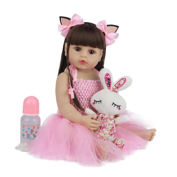 Pink_Newborn_Baby_Girl_Doll_Realistic_18-Inch_Full_Body_Soft_Silicone_Material_Lifelike_Reborn_Infant_With_Hand-Painted_Details_Rooted_Hair_And_Adorable_Toy_Accessory_For_Collectors_Or_Gift_Giving_For_Women