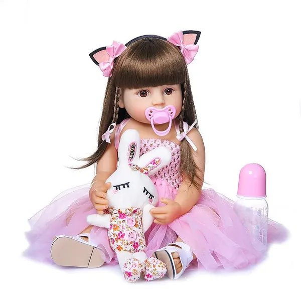 Pink_Newborn_Baby_Girl_Doll_Realistic_18-Inch_Full_Body_Soft_Silicone_Material_Lifelike_Reborn_Infant_With_Hand-Painted_Details_Rooted_Hair_And_Adorable_Toy_Accessory_For_Collectors_Or_Gift_Giving_For_Women