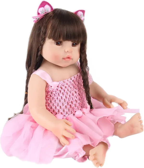 Pink_Newborn_Baby_Girl_Doll_Realistic_18-Inch_Full_Body_Soft_Silicone_Material_Lifelike_Reborn_Infant_With_Hand-Painted_Details_Rooted_Hair_And_Adorable_Toy_Accessory_For_Collectors_Or_Gift_Giving_For_Women