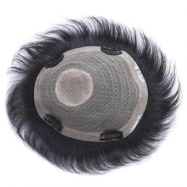 Black_Pre-Cut_Hair_Topper_Clip-On_Patch:_Freestyle_No_Glue/Tape_Needed_Easy_To_Remove_&_Fit_No_Salon_Maintenance_Invisible_Hairline_Double_Layer_Natural_Human_Hair._By_(18_X_20_Cm)_For_Women