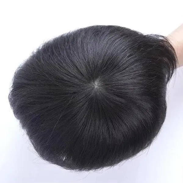 Black_Pre-Cut_Hair_Topper_Clip-On_Patch:_Freestyle_No_Glue/Tape_Needed_Easy_To_Remove_&_Fit_No_Salon_Maintenance_Invisible_Hairline_Double_Layer_Natural_Human_Hair._By_(18_X_20_Cm)_For_Women