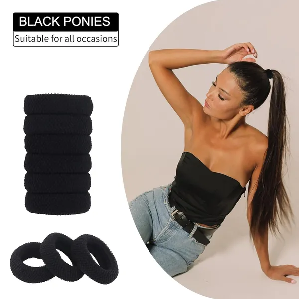 Black_Rubber_Band_Set_Of_24_Pcs_Includes_12_Large_&_12_Small_Elastic_Hair_Bands_With_Elegant_Pearl_Design_No_Damage_Soft_Ponytail_Holders_Gentle_Grip_For_Thick_&_Thin_Hair_Stylish_&_Comfortable_Hair_Accessories_For_Daily_Use_For_Women