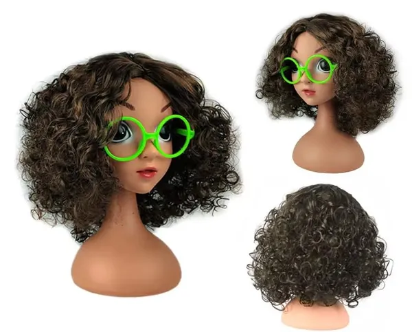 Brown_Wig_Synthetic_Fiber_Matarial_Curly_Bob_Wig_With_Green_Funky_Goggles_8_Inch_Hair_Length_Soft_&_Lightweight_Adjustable_Elastic_Cap_(22-Inch)_Cute_&_Comfortable_Fit_For_Small_Head_Fun_&_Stylish_Costume_Wig_For_Women