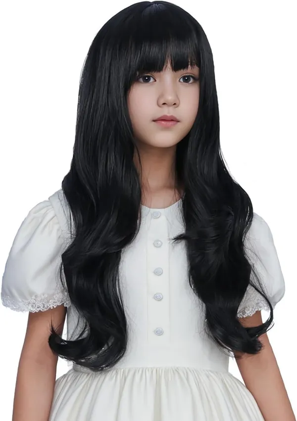 Black_Wavy_Soft_Synthetic_Fiber_Hair_With_Front_Fringe_Style_22-Inch_Wig_Adjustable_19-Inch_Cap_With_Inner_Hook_For_Comfortable_Fit_Long_Lightweight_Wig_For_Small_Head_Sizes_&_Dress-Up_Fun_For_Women