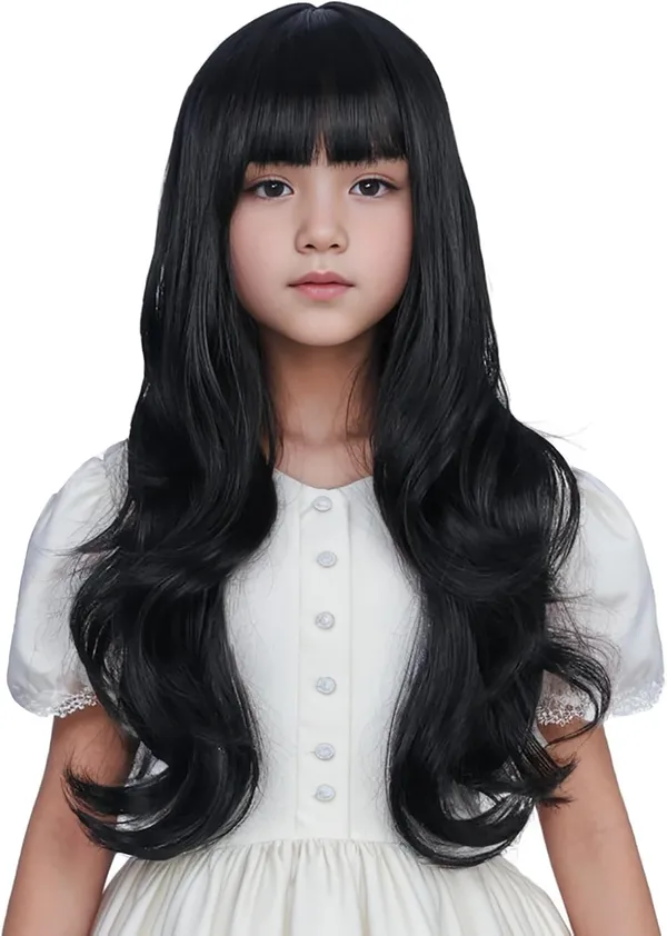 Black_Wavy_Soft_Synthetic_Fiber_Hair_With_Front_Fringe_Style_22-Inch_Wig_Adjustable_19-Inch_Cap_With_Inner_Hook_For_Comfortable_Fit_Long_Lightweight_Wig_For_Small_Head_Sizes_&_Dress-Up_Fun_For_Women