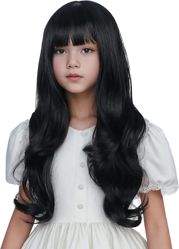 Black_Wavy_Soft_Synthetic_Fiber_Hair_With_Front_Fringe_Style_22-Inch_Wig_Adjustable_19-Inch_Cap_With_Inner_Hook_For_Comfortable_Fit_Long_Lightweight_Wig_For_Small_Head_Sizes_&_Dress-Up_Fun_For_Women