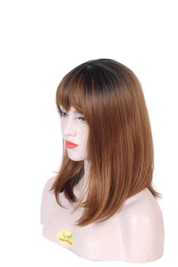 Dark_Brown_And_Golden_Mix_Hair_Wig_Ombre_Style_21_Inch_Shoulder-Length_Bob_Cut_Straight_Dark_&_Golden_Mix_Air_Bangs_Realistic_Double_Skin_Base_For_Women