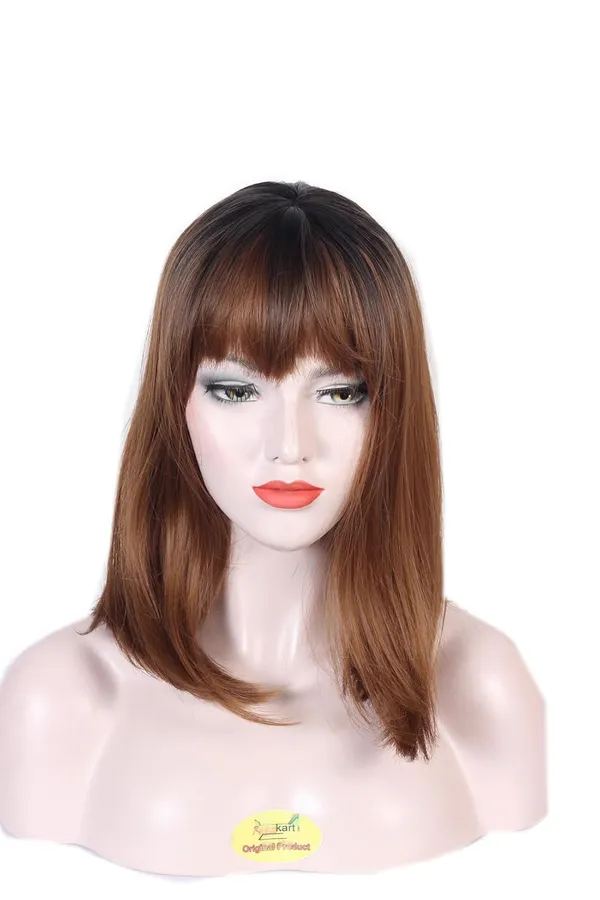 Dark_Brown_And_Golden_Mix_Hair_Wig_Ombre_Style_21_Inch_Shoulder-Length_Bob_Cut_Straight_Dark_&_Golden_Mix_Air_Bangs_Realistic_Double_Skin_Base_For_Women