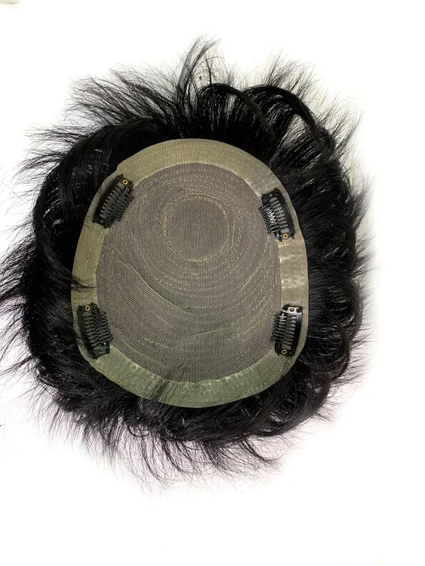 Black_Hair_Topper_With_Perm_Cut_Style_Natural_Clip-On_Bald_Spot_Coverage_Patch_Lightweight_&_Comfortable_Easy_To_Attach_&_Remove_Natural-Looking_Premium_Human_Hair_Wig_For_Thinning_Hair_Solution_(18_X_20_Cm)_For_Women