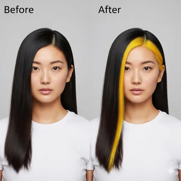 Yellow_Clip_On_Human_Hair_Streaks_For_18-22_Inch_Straight_Highlight_Hair_Extensions_Easy_To_Attach_&_Remove_Temporary_Hair_Dye_Alternative_Stylish_Hair_Streaks_(_20_Inch_)_For_Women