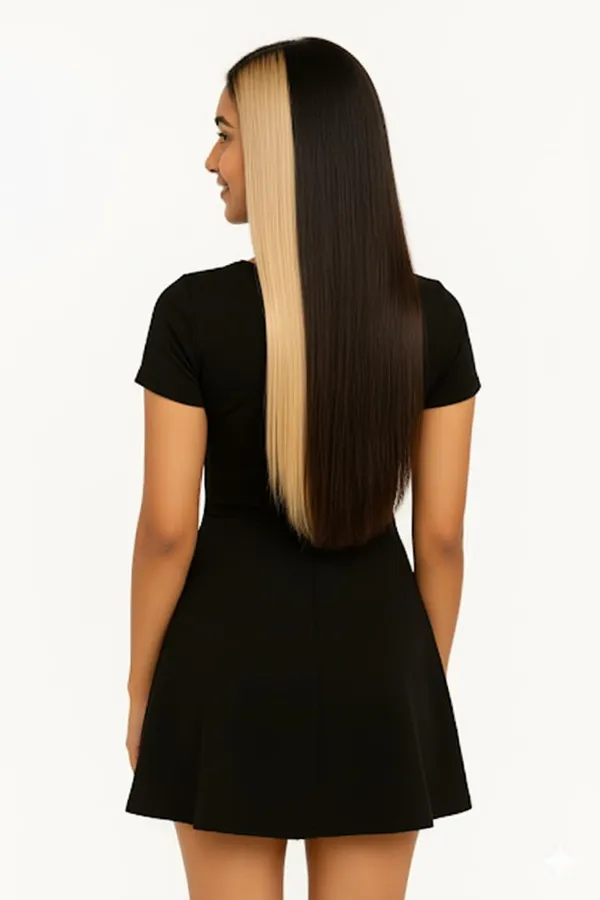 Blond_Clip_On_Human_Hair_Streaks_For_18-22_Inch_Straight_Highlight_Hair_Extensions_Easy_To_Attach_&_Remove_Temporary_Hair_Dye_Alternative_Stylish_Hair_Streaks_(20_Inch_)_For_Women