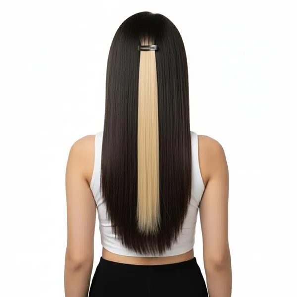 Blond_Clip_On_Human_Hair_Streaks_For_18-22_Inch_Straight_Highlight_Hair_Extensions_Easy_To_Attach_&_Remove_Temporary_Hair_Dye_Alternative_Stylish_Hair_Streaks_(20_Inch_)_For_Women