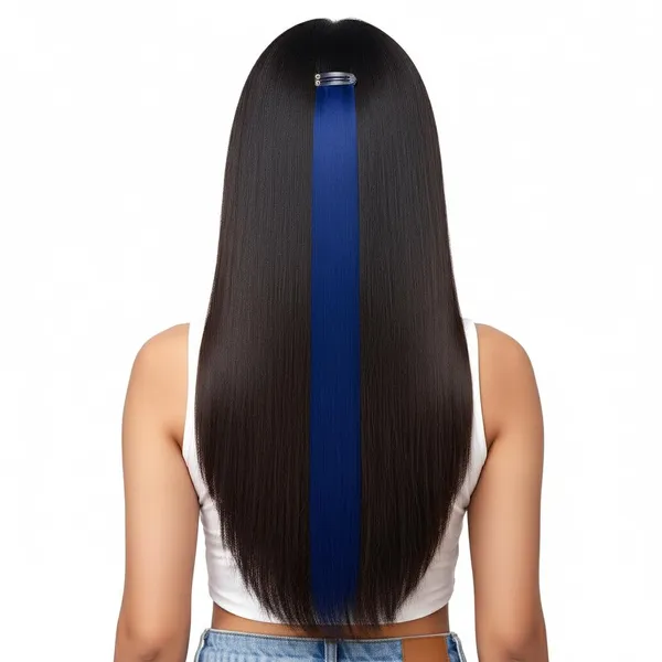 Navy_Blue_Clip_On_Human_Hair_Streaks_For_18-22_Inch_Straight_Highlight_Hair_Extensions_Easy_To_Attach_&_Remove_Temporary_Hair_Dye_Alternative_Stylish_Hair_Streaks_(22_Inch_)_For_Women