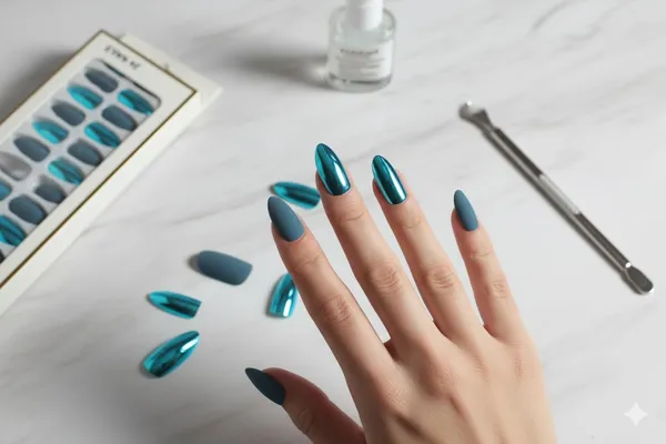 Green_Fake_Nails_false_Nails_Stick_On_Extension_Kit_Press_On_Nails_Nail_Art_Kit_Korean_Style_For_Women_(Set_Of_24_Pcs)