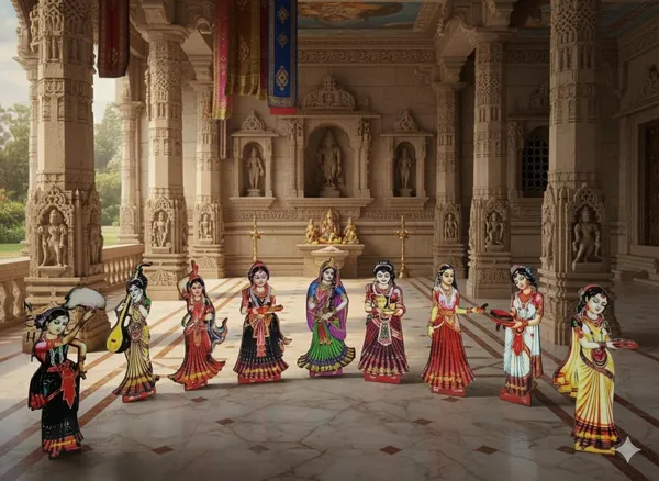 Wooden_Radha_Rani_and_Gopi_Idol_Set