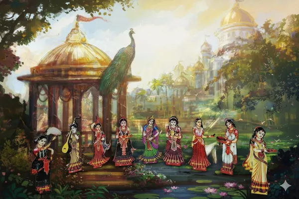 Wooden_Radha_Rani_and_Gopi_Idol_Set