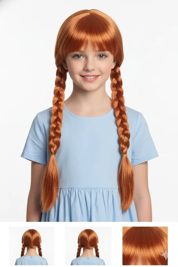Copper_Golden_With_White_Highlight_Wig_Copper_Golden_With_White_Highlight_Synthetic_18_Inch_Cap_14X16_Inch_Full_Head_Hair_Wig_For_Girl_Party_For_2_Choti_Braid_For_Kid_Little_Baby_Wig_For_Women