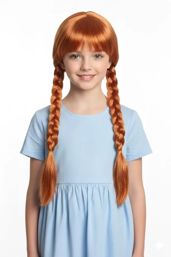 Copper_Golden_With_White_Highlight_Wig_Copper_Golden_With_White_Highlight_Synthetic_18_Inch_Cap_14X16_Inch_Full_Head_Hair_Wig_For_Girl_Party_For_2_Choti_Braid_For_Kid_Little_Baby_Wig_For_Women