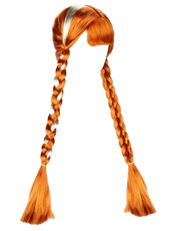 Copper_Golden_With_White_Highlight_Wig_Copper_Golden_With_White_Highlight_Synthetic_18_Inch_Cap_14X16_Inch_Full_Head_Hair_Wig_For_Girl_Party_For_2_Choti_Braid_For_Kid_Little_Baby_Wig_For_Women