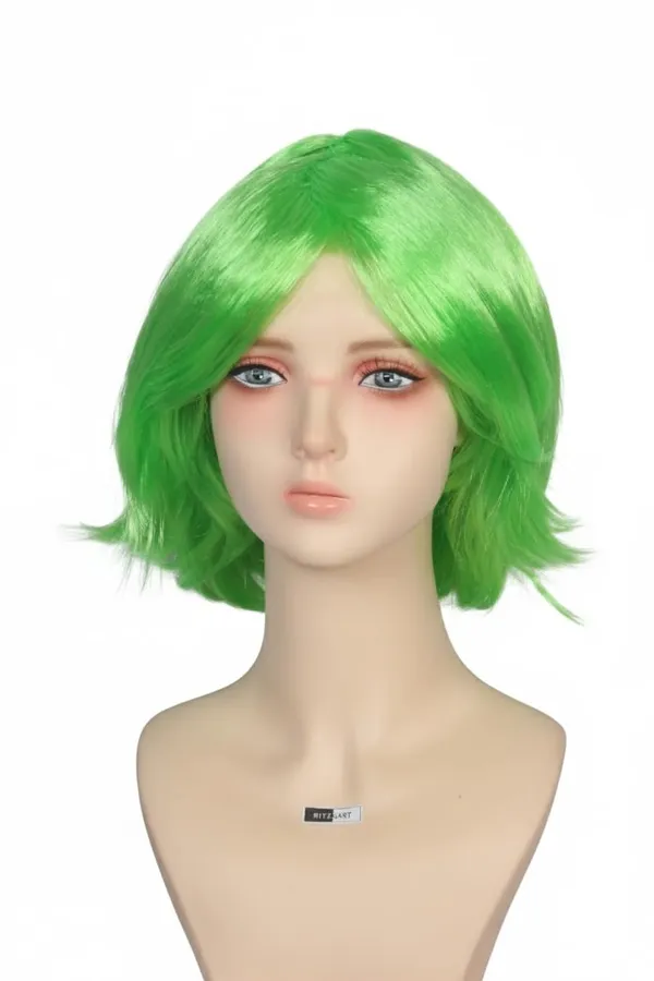 Green_Wig_12_Inch_Short_Straight_Synthetic_Hair_Parrot_Green_Shiny_Fancy_Dress_Wig_For_Children_Easy_Wear_&_Remove_Soft_Hair_Wig_With_2022_Inch_Adjustable_Cap_For_Women