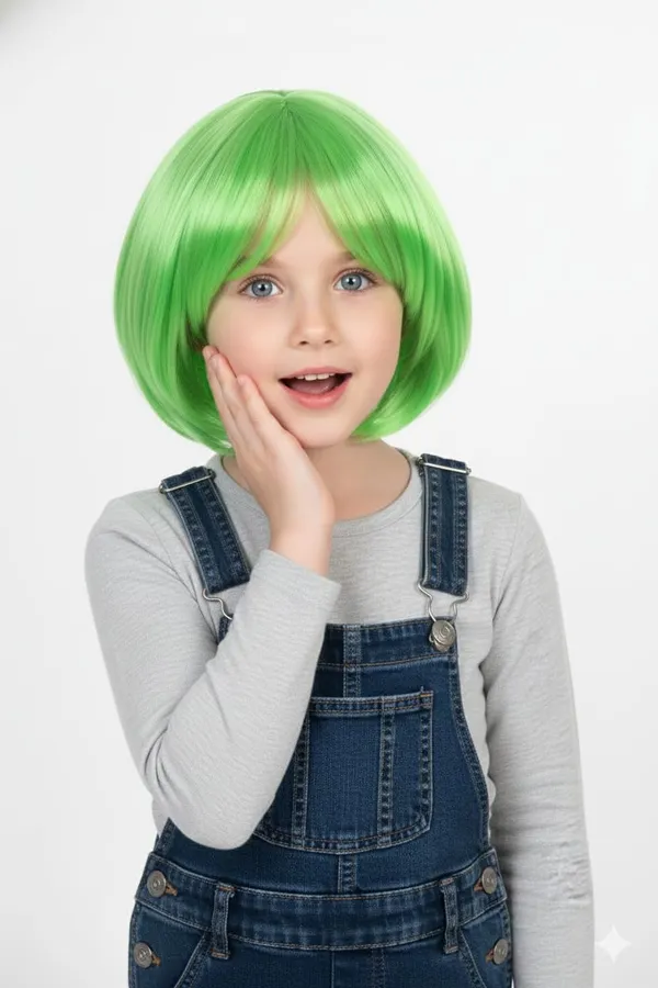 Green_Wig_12_Inch_Short_Straight_Synthetic_Hair_Parrot_Green_Shiny_Fancy_Dress_Wig_For_Children_Easy_Wear_&_Remove_Soft_Hair_Wig_With_2022_Inch_Adjustable_Cap_For_Women