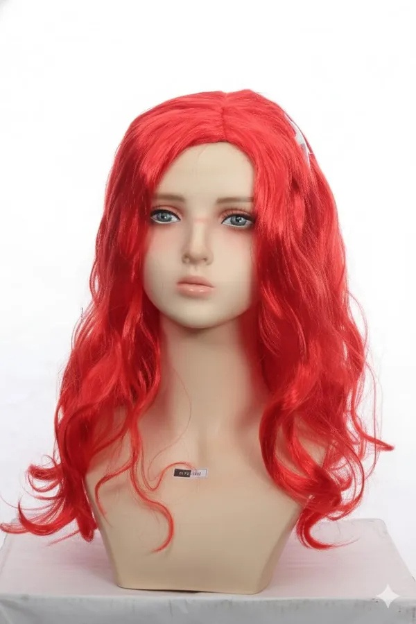Red_Wig_18_Inch_Shiny_Synthetic_Wavy_Hair_Wig_With_Star_Sticker_Cap_1618_Inch_Hair_With_Center_Part_Design_Wigs_For_Kid_For_Women