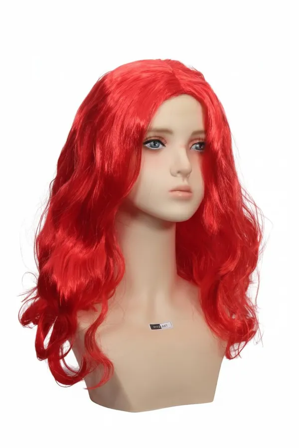 Red_Wig_18_Inch_Shiny_Synthetic_Wavy_Hair_Wig_With_Star_Sticker_Cap_1618_Inch_Hair_With_Center_Part_Design_Wigs_For_Kid_For_Women