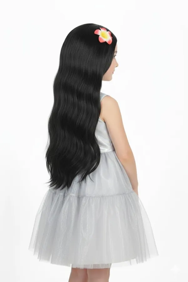 Black_Wig_24_Inch_Straight_Synthetic_Hair_With_Beautiful_Flower_Accessory_Centre_Part_Design_Shiny_Lightweight_Wig_Easy_To_Wear_&_Remove_Cap_1820_Inch_For_Women