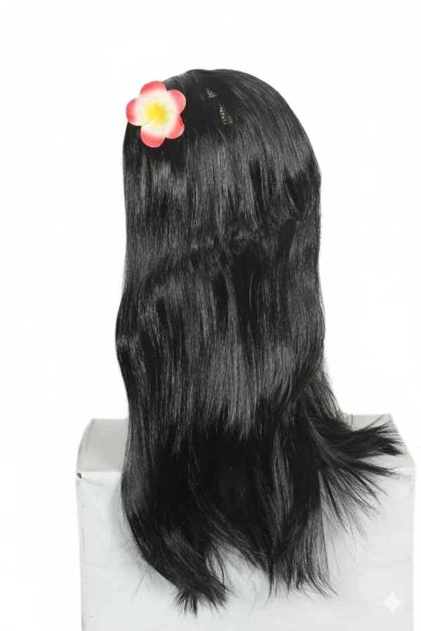 Black_Wig_24_Inch_Straight_Synthetic_Hair_With_Beautiful_Flower_Accessory_Centre_Part_Design_Shiny_Lightweight_Wig_Easy_To_Wear_&_Remove_Cap_1820_Inch_For_Women
