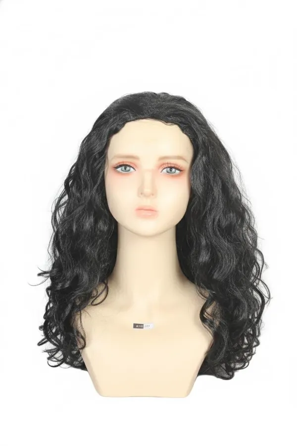Black_Wig_Fluffy_Synthetic_Hair_20_Inch_Long_Shiny_Wig_Adjustable_Cap_16_Inch_Easy_To_Wear_&_Remove_Perfect_For_Shoot_Functions_Fashion_Shows_&_Casual_Use_For_Women