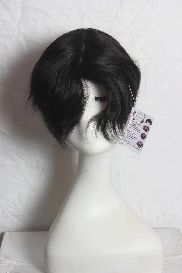 Black_Mirage_Double_Layer_Ultra_Thin_Natural_Skin_Base_Hair_Toupee_For_100%_Remy_Human_Hair_Extra_Protection_Base_Lightweight_Easy-Fit_Hair_Replacet_System_Use_With_Tape_Glue_Or_Clips_(8/6_Inch)_For_Women