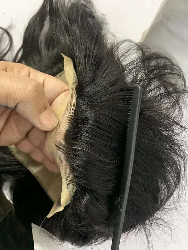 White_Hair_Patch_Front_Lace_Mono_Base_100%_Remy_Human_Hair_Toupee_Natural_Match_Ready-To-Wear_(Old_Stock_Clearance_Same_Product_Guaranteed)_(9X7/S-25)_For_Women