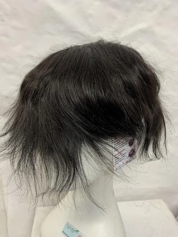 White_Hair_Patch_Front_Lace_Mono_Base_100%_Remy_Human_Hair_Toupee_Natural_Match_Ready-To-Wear_(Old_Stock_Clearance_Same_Product_Guaranteed)_(9X7/S-25)_For_Women