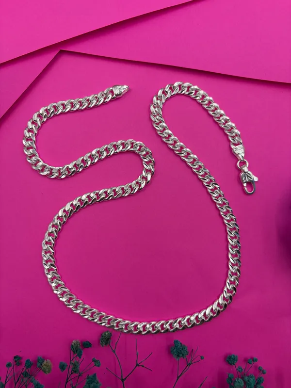 White_Brass_Real_Silver_Plated_Chain_For_Men_&_Women