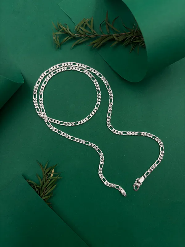 White_Brass_Real_Silver_Plated_Chain_For_Men_&_Women