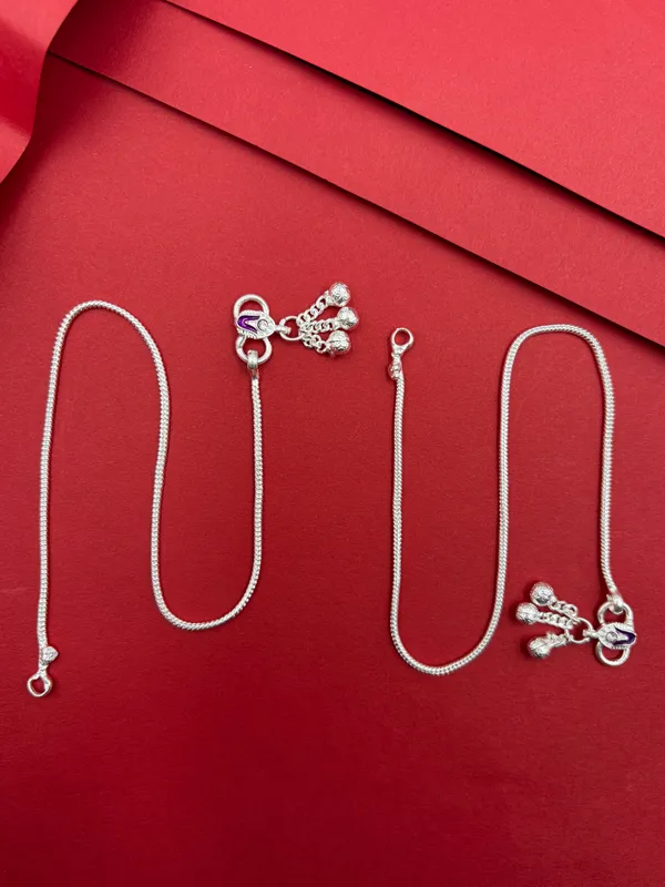 White_Brass_Real_Silver_Plated_Anklet_For_Women