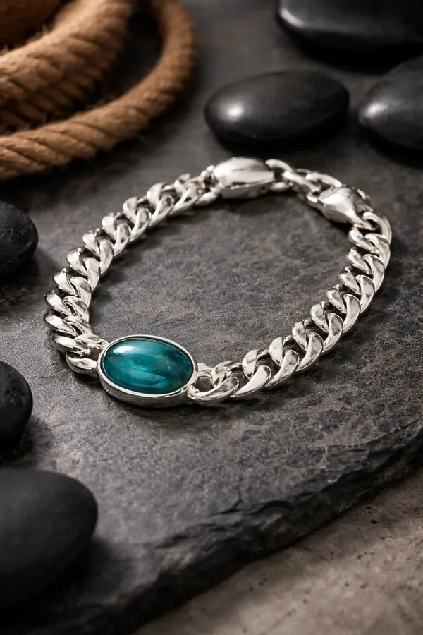 White_Brass_Real_Silver_Plated_Bracelet_For_Men_(Pack_Of_2)